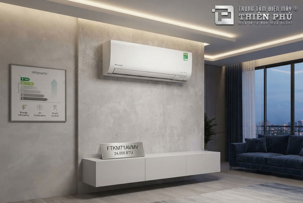 Tại sao điều hòa Daikin FTKM71AVMV có giá cao hơn các dòng 24000btu khác?