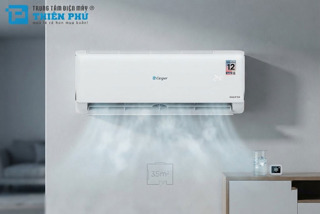 Đánh giá tốc độ làm lạnh của điều hòa Casper JC-24IU36: Phòng 35m2 mất bao lâu để mát sâu?