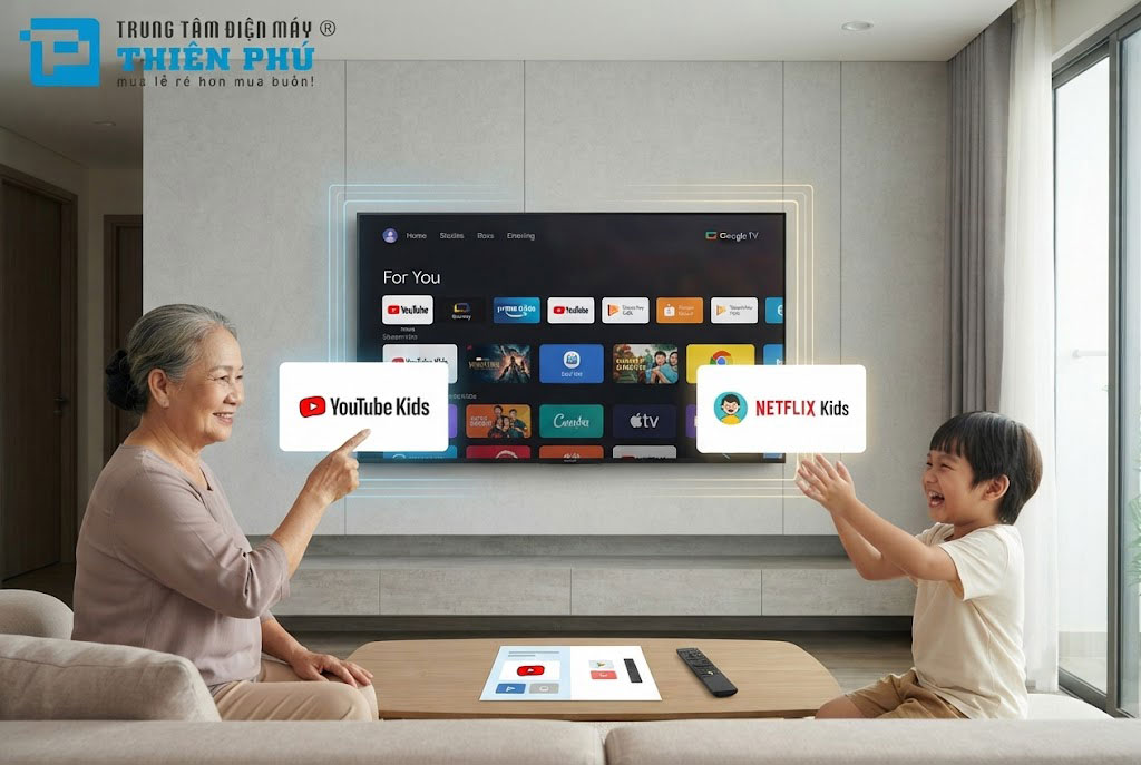 Đánh giá giao diện Google TV trên tivi Sony K-55XR30M2: Người già và trẻ em dễ dùng không?
