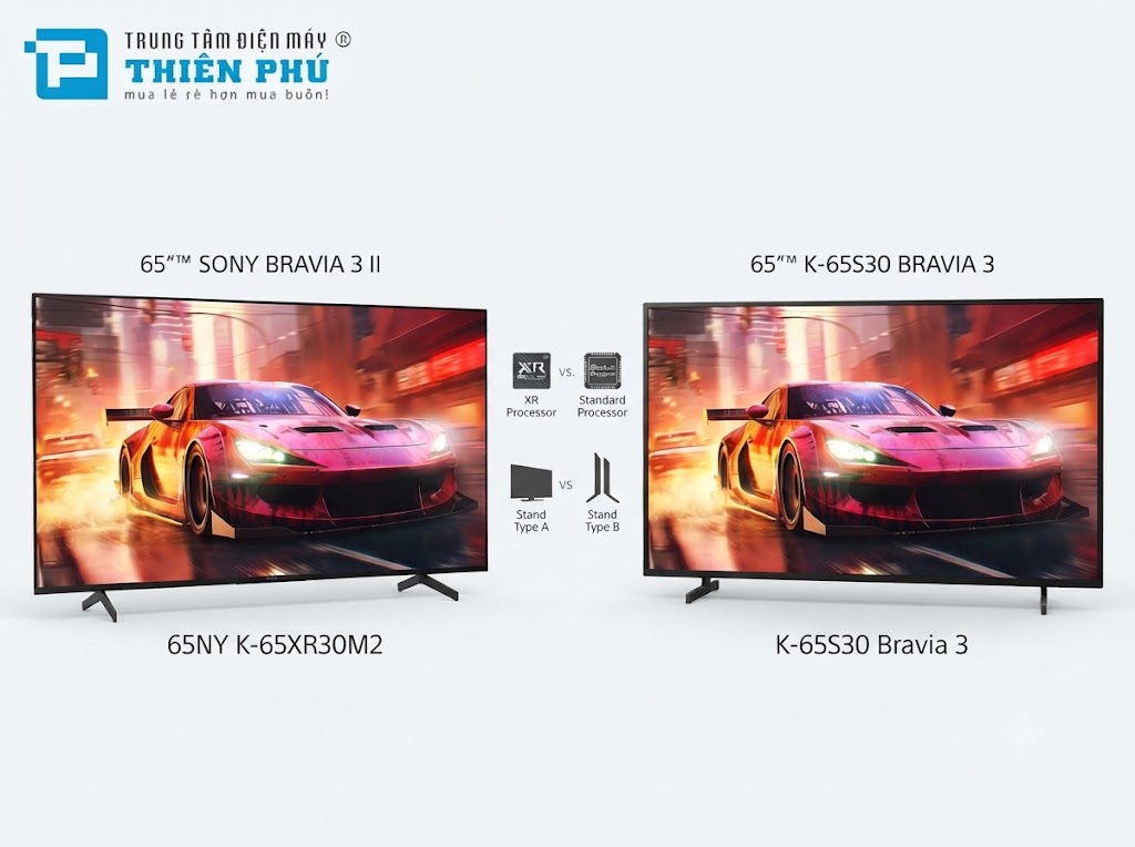So sánh tivi Sony Bravia 3 II K-65XR30M2 và Sony K-65S30 Bravia 3 có điểm gì khác biệt?