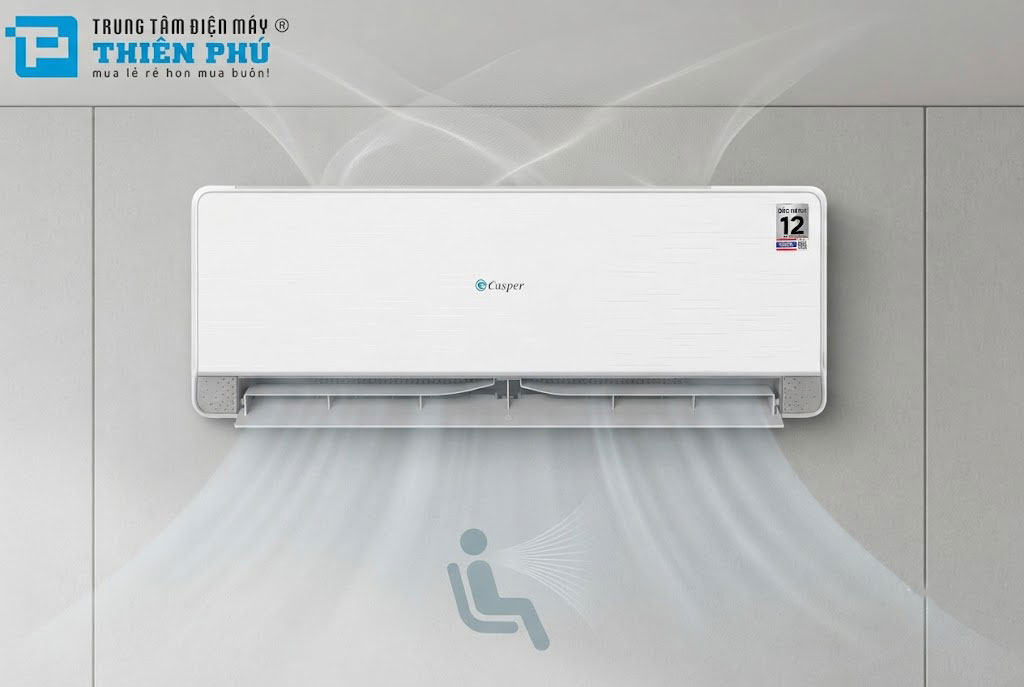 Sợ gió điều hòa thổi thẳng vào người, hãy thử điều hòa Casper QH-18IU36A với cửa gió SilkAir
