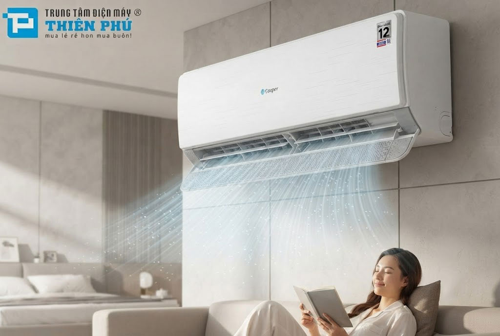 Sợ gió điều hòa thổi thẳng vào người, hãy thử điều hòa Casper QH-18IU36A với cửa gió SilkAir