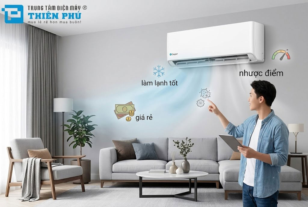 Đánh giá chi tiết điều hòa Casper SC-09FB36A: Giá rẻ, làm lạnh tốt nhưng có nhược điểm gì?