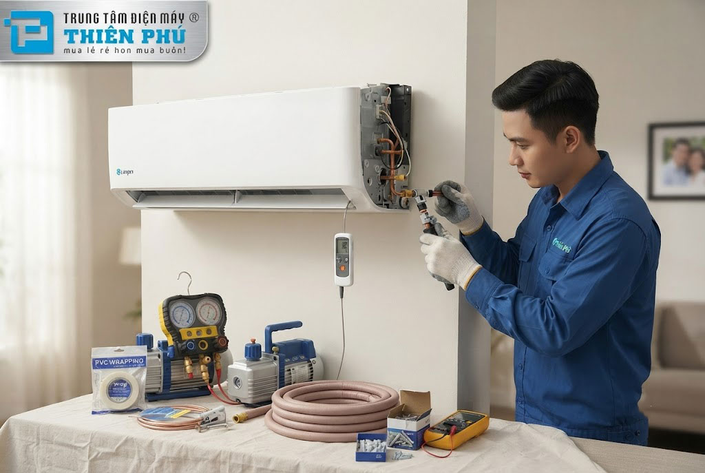 Chi phí thực tế để sở hữu điều hòa Casper SC-12FB36A: Giá máy, tiền công và vật tư hết bao nhiêu?