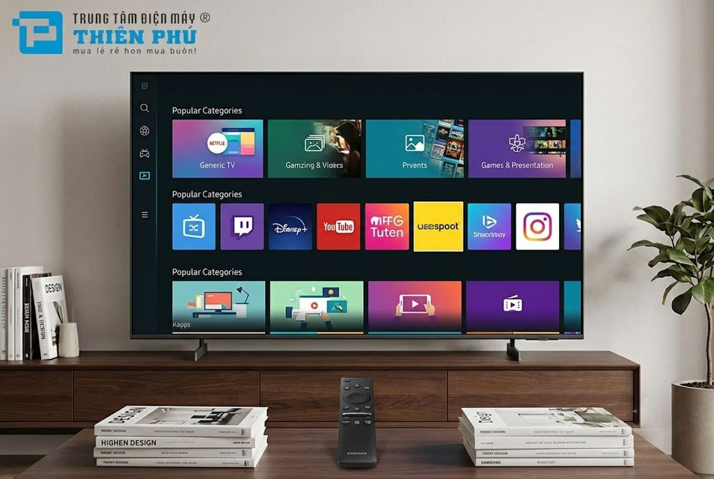 Review hệ điều hành và kho ứng dụng trên smart tivi Samsung 75 inch UA75U8000HKXXV