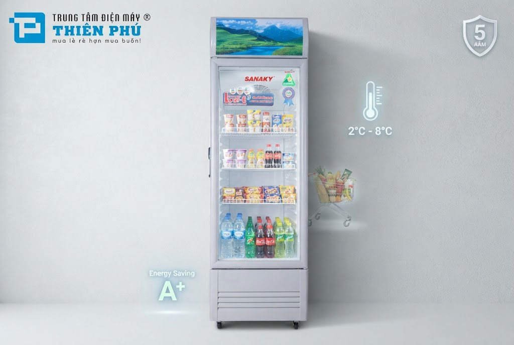 Tủ mát Sanaky 1 cánh 290 lít VH-358KL: 5 lý do chủ cửa hàng tạp hóa nên sở hữu