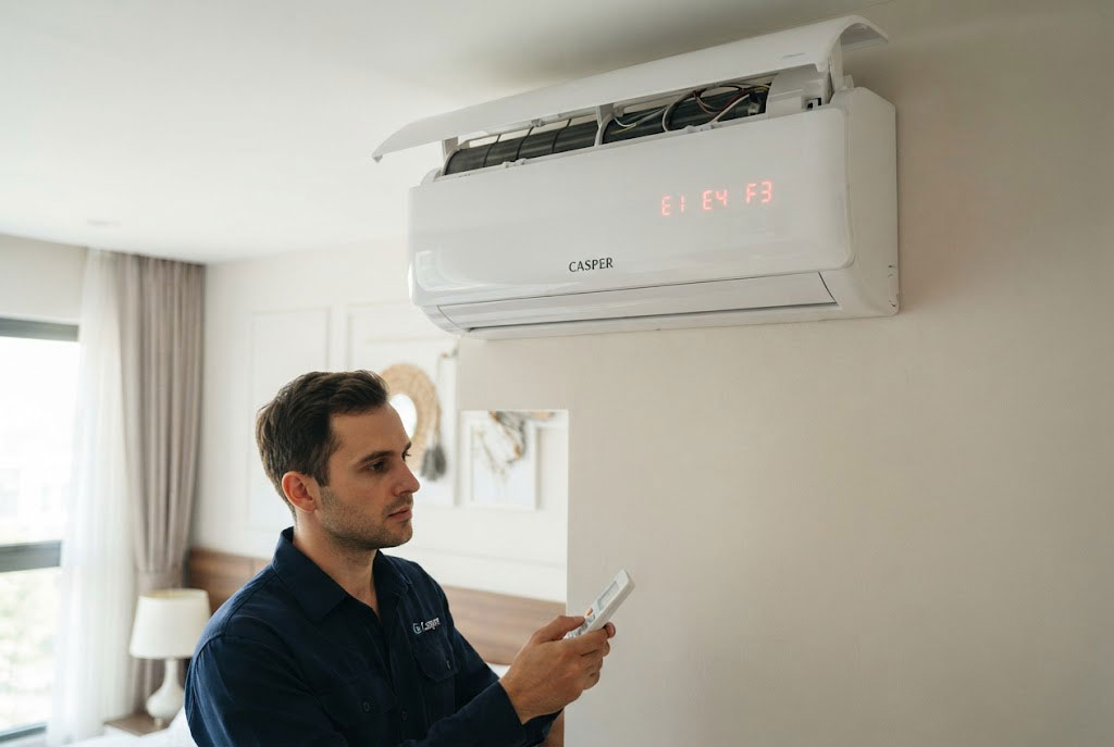 Điều hòa Casper báo lỗi E1, E4, F3? Nguyên nhân và cách khắc phục nhanh chóng