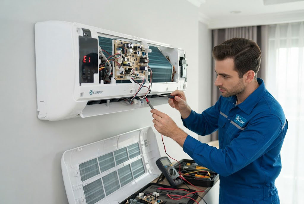 Điều hòa Casper báo lỗi E1, E4, F3? Nguyên nhân và cách khắc phục nhanh chóng