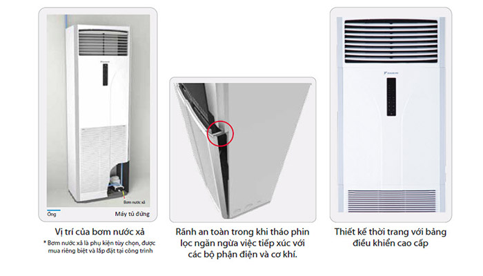 Điều hòa cây Daikin 48000btu FVC140AV1V/RC140AGY1V có dễ vệ sinh không? 