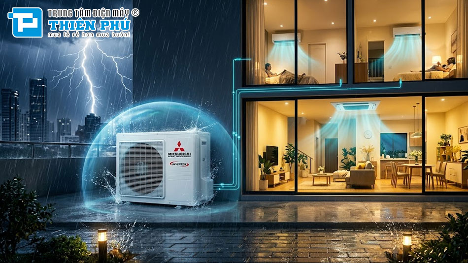 Có nên mua dàn nóng điều hòa multi Mitsubishi SCM100ZM-S cho chung cư 3 phòng ngủ không?