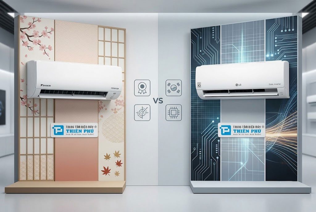 So sánh điều hòa Daikin FTKB60ZVMV và LG IFC24M1: Thương hiệu Nhật hay công nghệ Hàn?