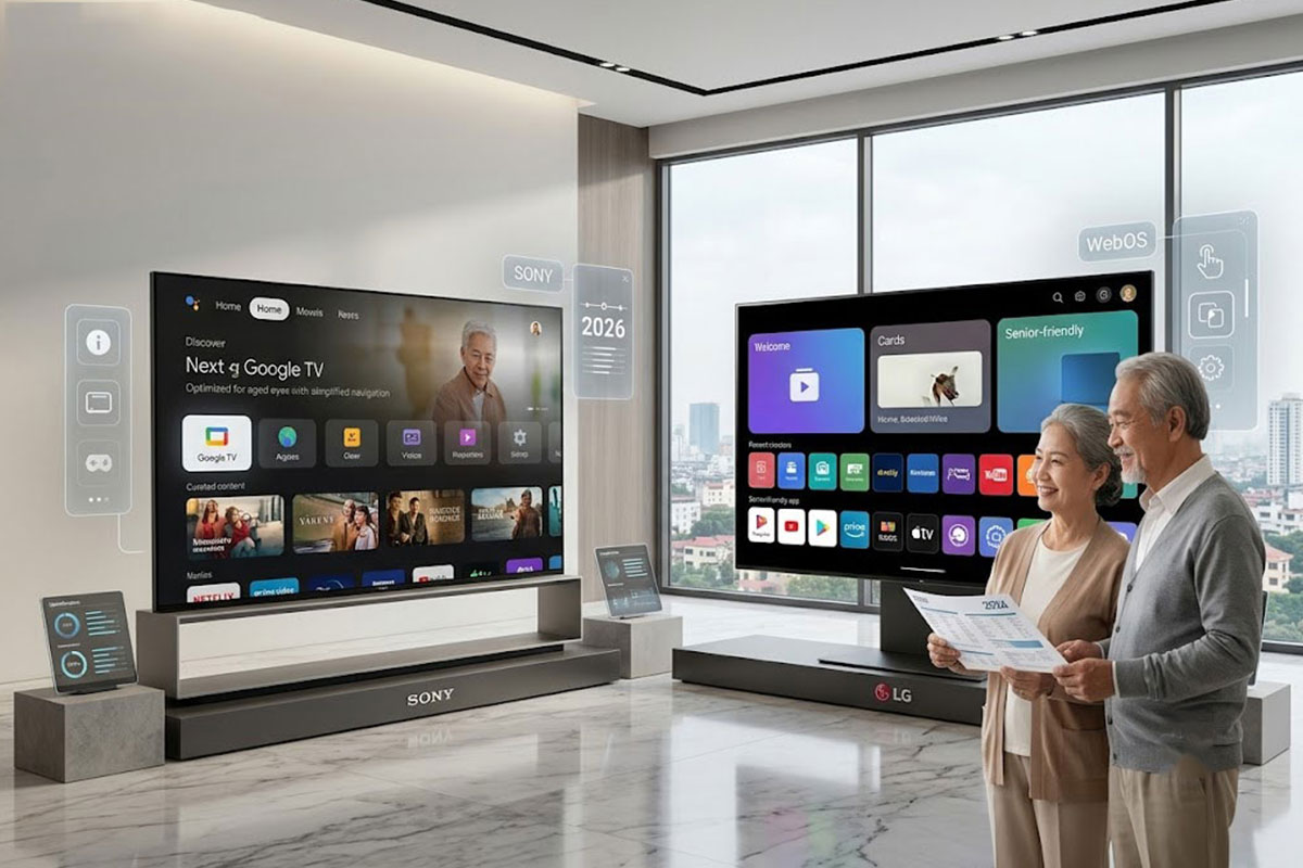 So sánh Google TV của tivi Sony và WebOS của tivi LG: Giao diện nào dễ dùng cho người già?