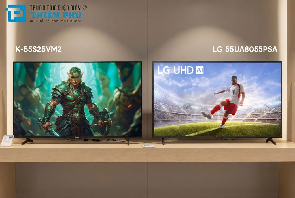 So sánh tivi Sony K-55S25VM2 và LG 55UA8055PSA, lựa chọn tầm trung nào đáng giá hơn?