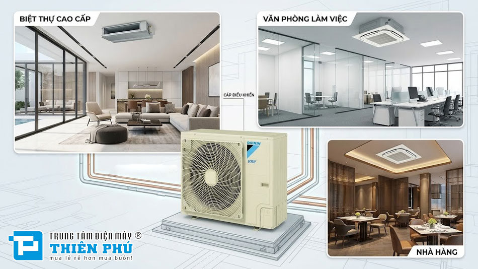 Dàn nóng Daikin RSUYQ8AVM 8HP phù hợp với những công trình nào?